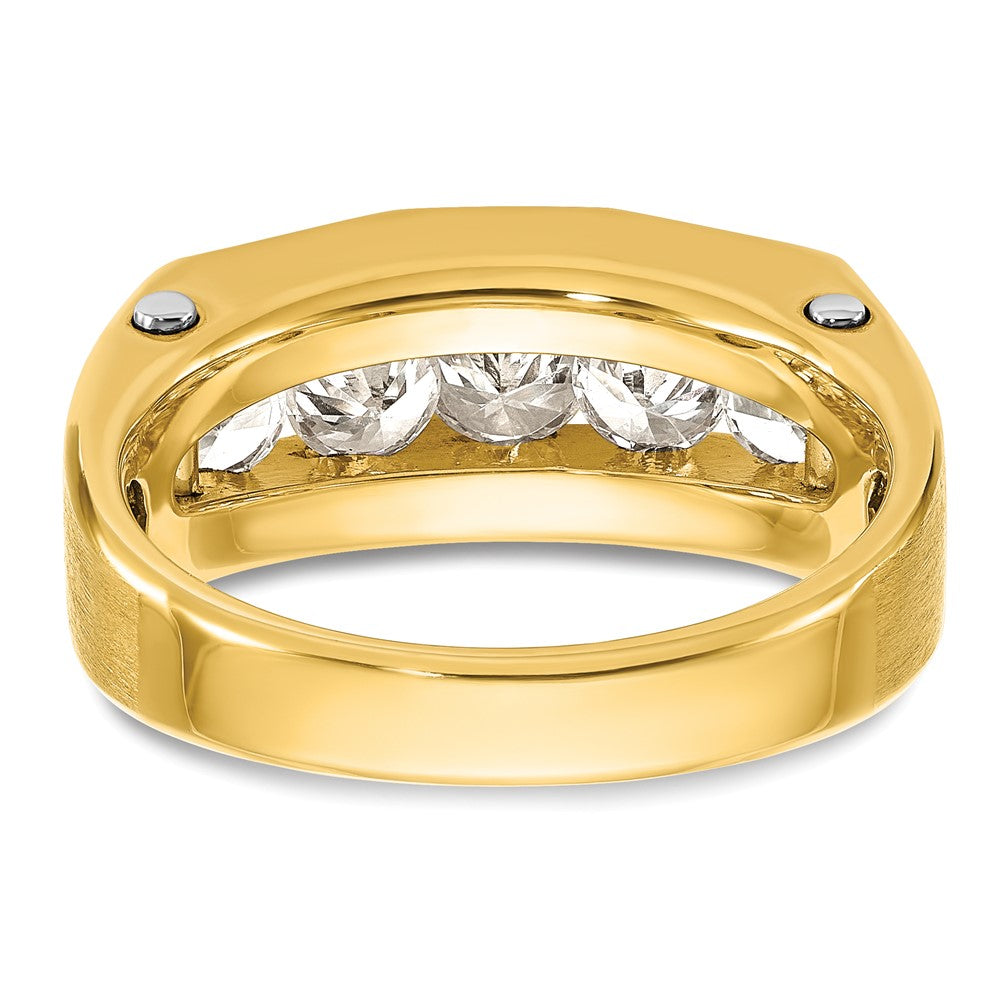 IBGoodman 14k Two-tone Men's Polished and Satin 5-Stone Ring Mounting