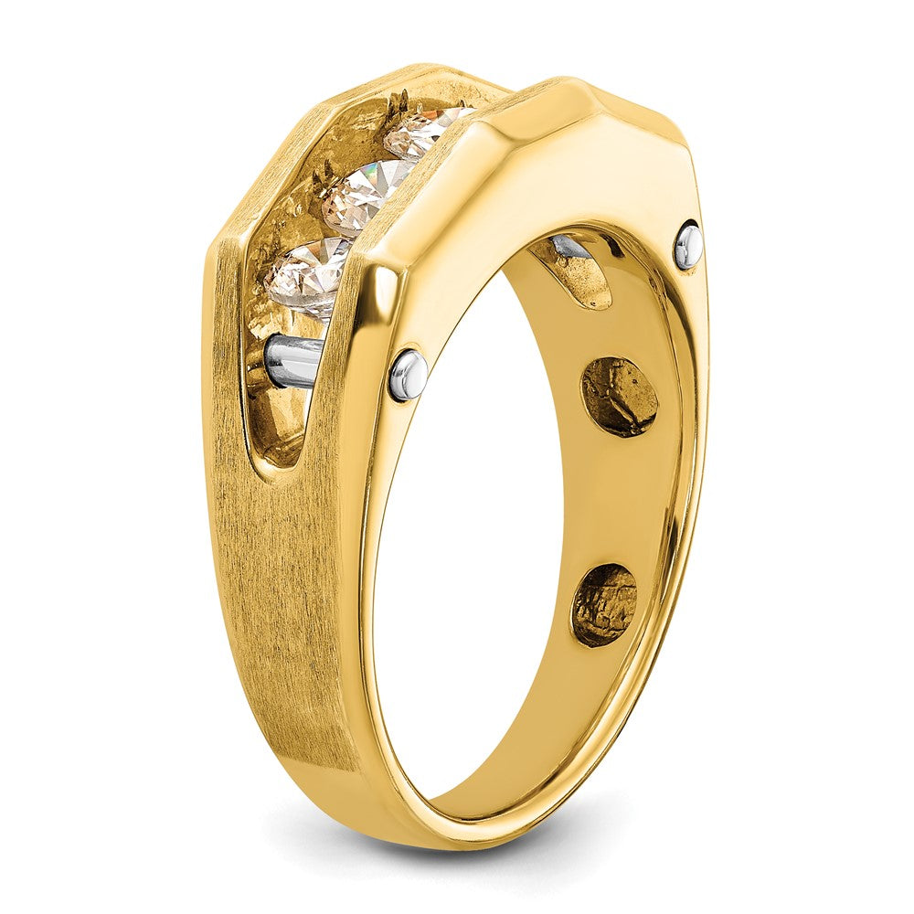 IBGoodman 14k Two-tone Men's Polished and Satin 5-Stone Ring Mounting