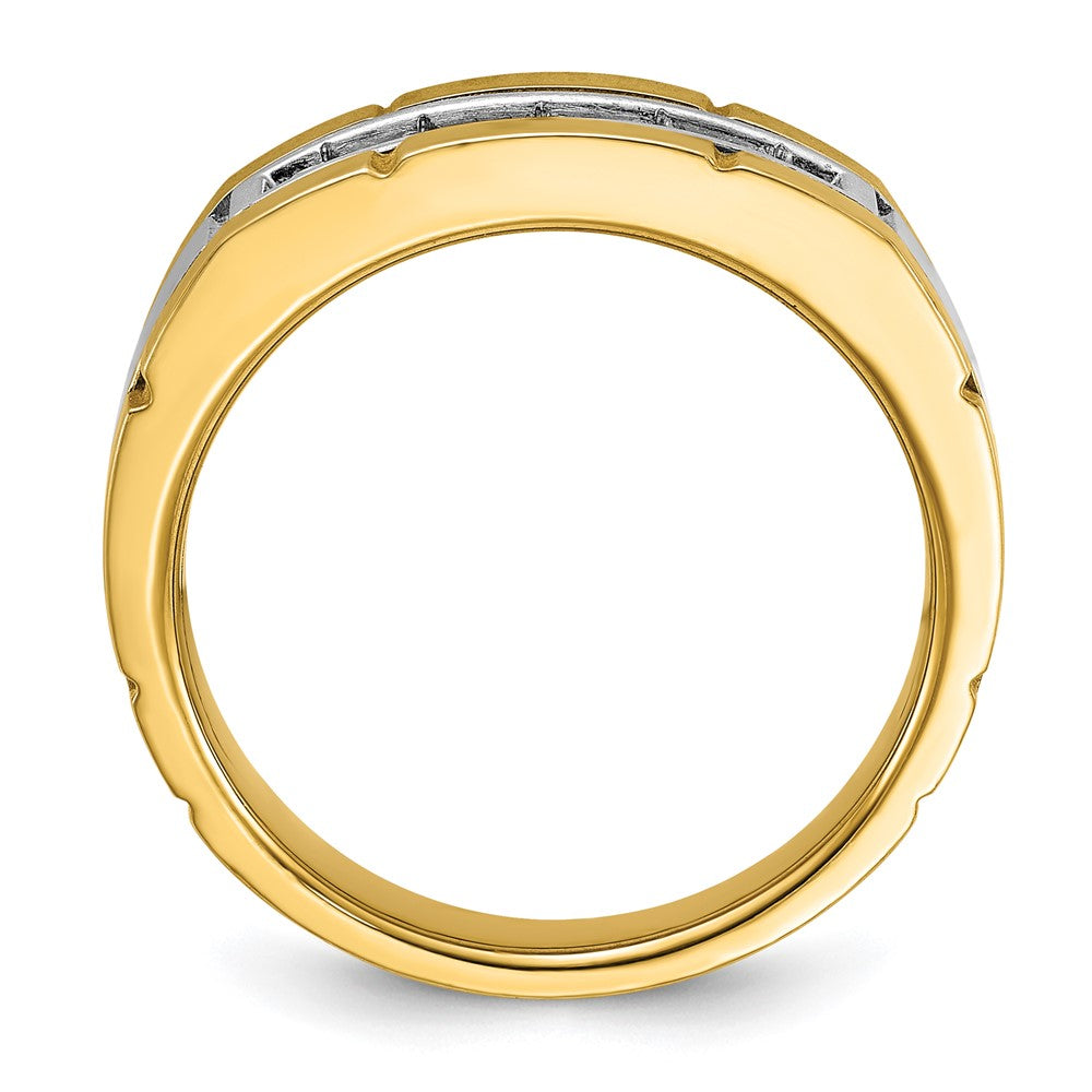 IBGoodman 14k Two-tone Men's Polished and Satin 5-Stone Ring Mounting