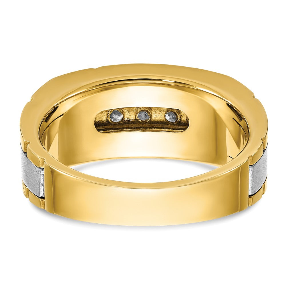 IBGoodman 14k Two-tone Men's Polished and Satin 5-Stone Ring Mounting