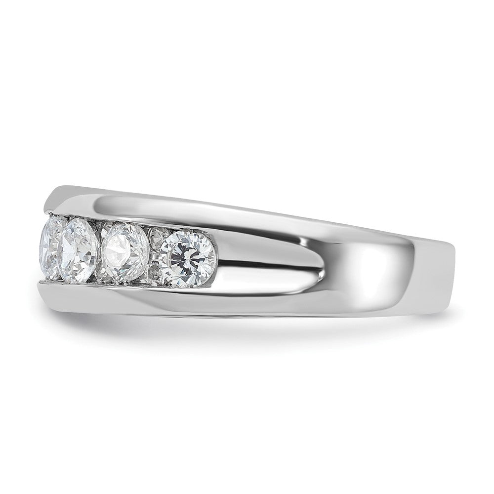 IBGoodman 14k White Gold Men's Polished 7-Stone 1 Carat Lab Grown Diamond Ring