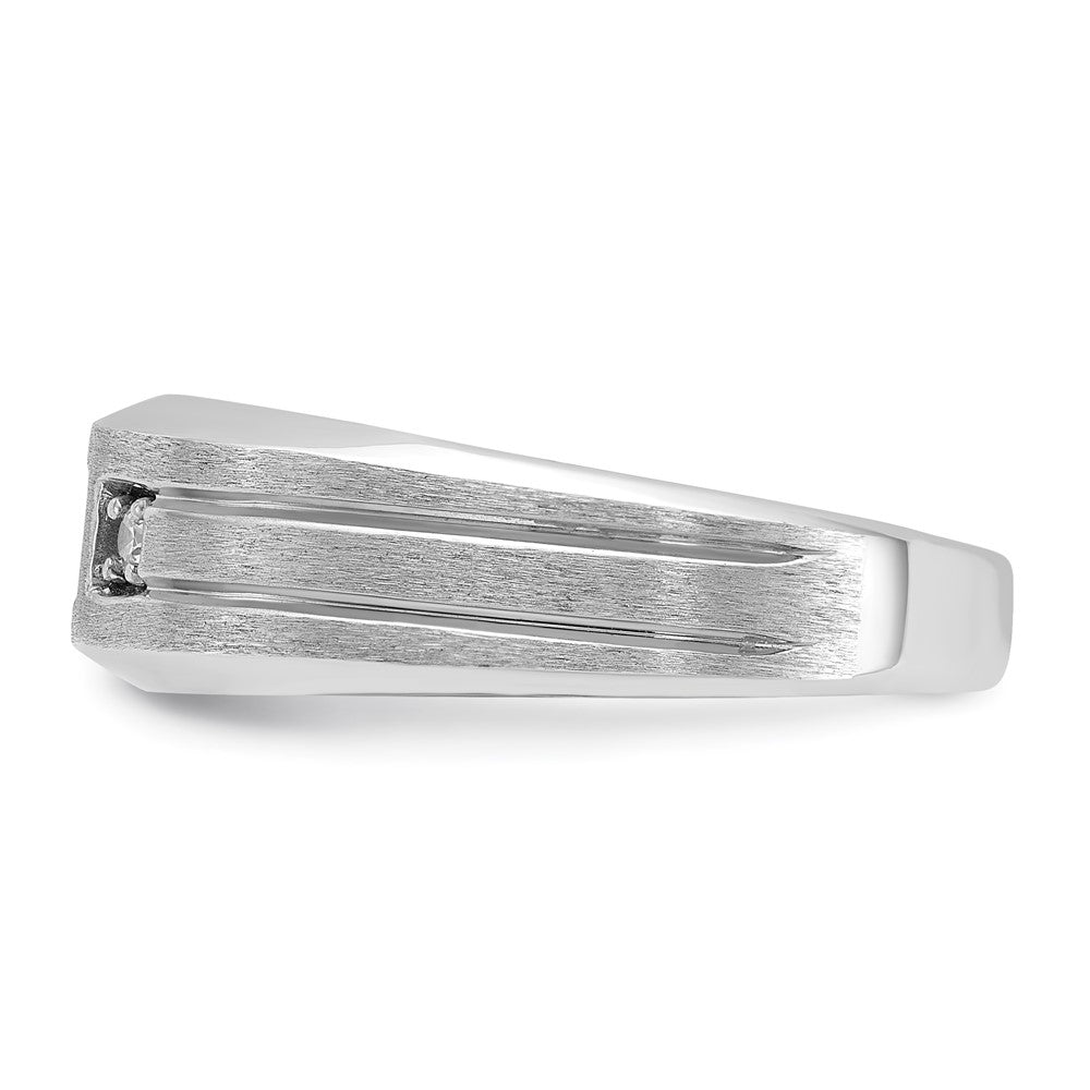 14k White Gold IBGoodman Lab Grown VS/SI FGH Dia & Cr. Sapphire Men's Compl