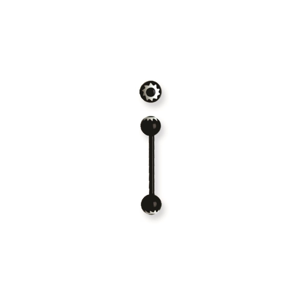 Acrylic 14G 5/8 in. Lg Jigsaw Design White on Black Barbell