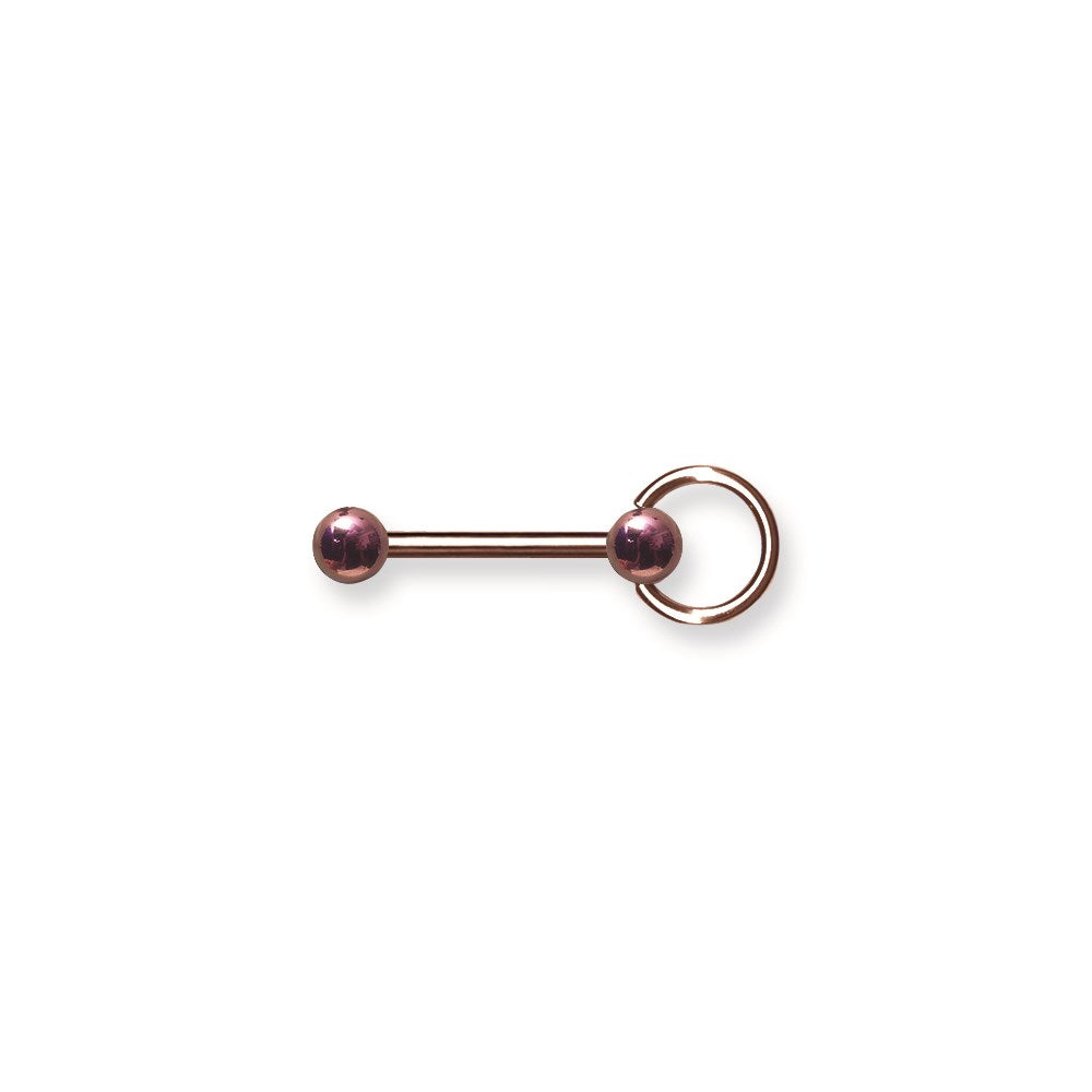 Plated SGSS BB w Ensl Ball 12G (2mm) 5/8 (15mm) Long w 2 6mm Ball Ends