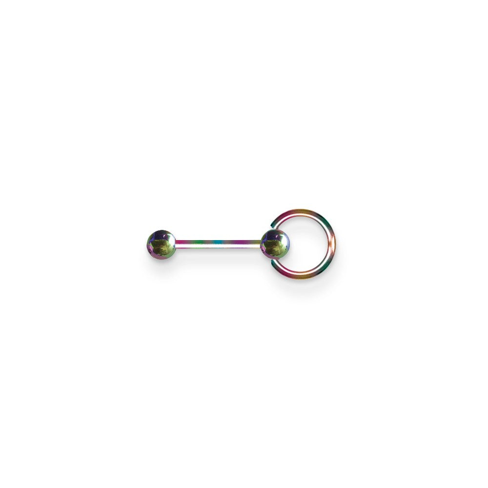 Plated SGSS BB w Ensl Ball 14G (1.6mm) 5/8 (15mm) Long w 2 5mm balls En