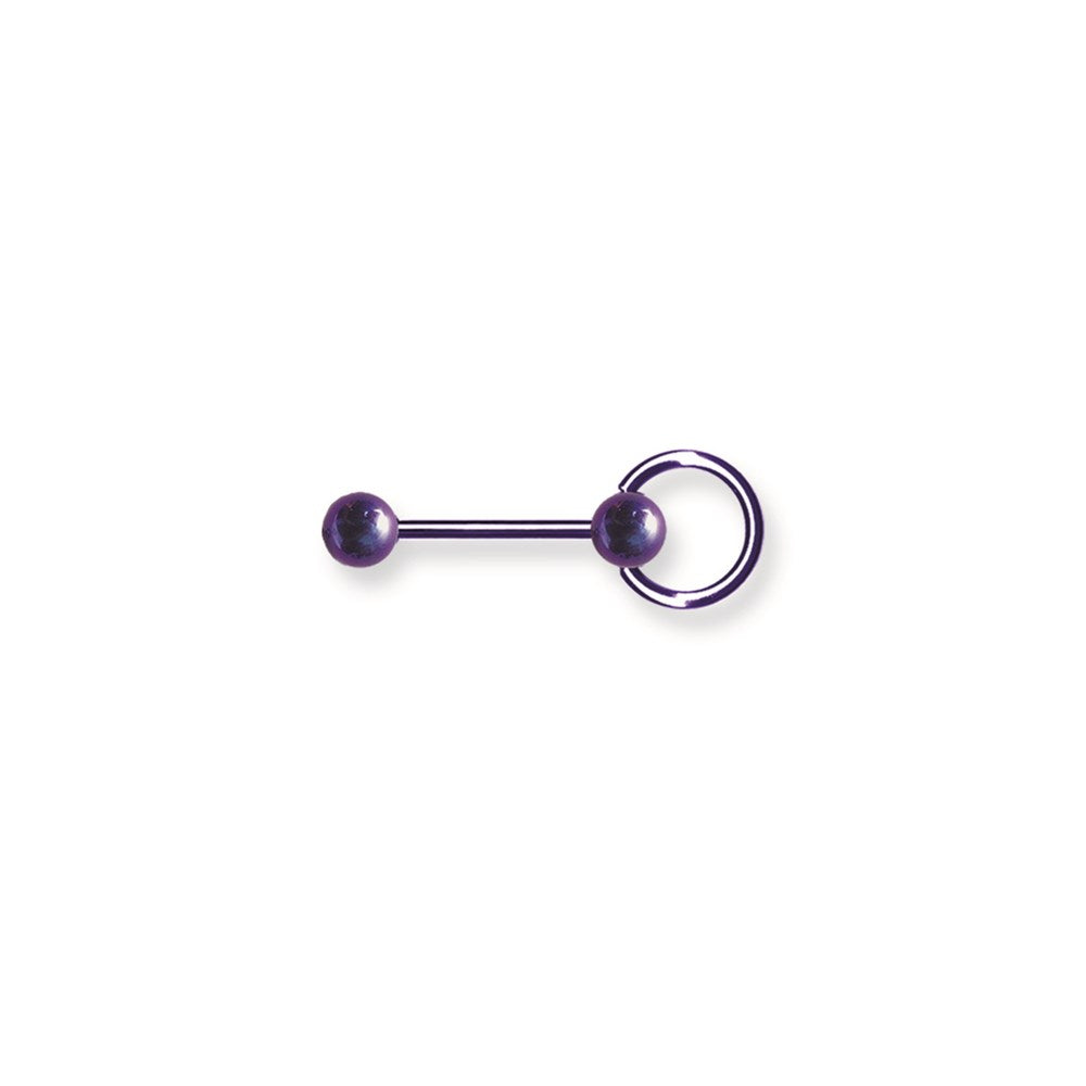 Plated SGSS BB w Ensl Ball 14G (1.6mm) 5/8 (15mm) Long. w 2 6mm Ball En