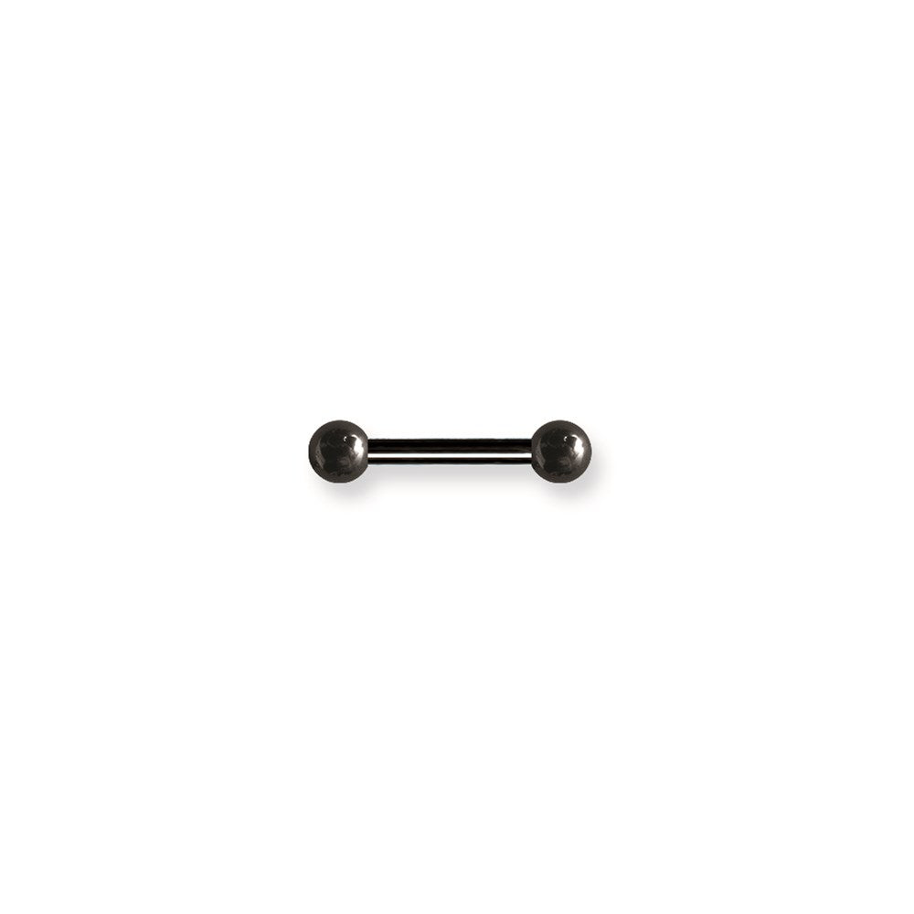 Solid Titanium BB 10G (2.6mm) 5/8 (15mm) Long w 6mm Titanium Balls Blac