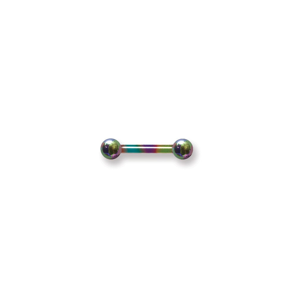 Solid Titanium BB 10G (2.6mm) 5/8 (15mm) Long w 6mm Titanium Balls Rain