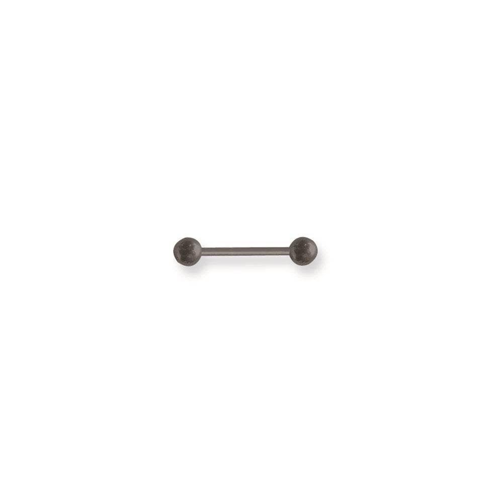 Solid Titanium BB 14G (1.6mm) 5/8 (15mm) Long w 5mm Titanium Balls Blac