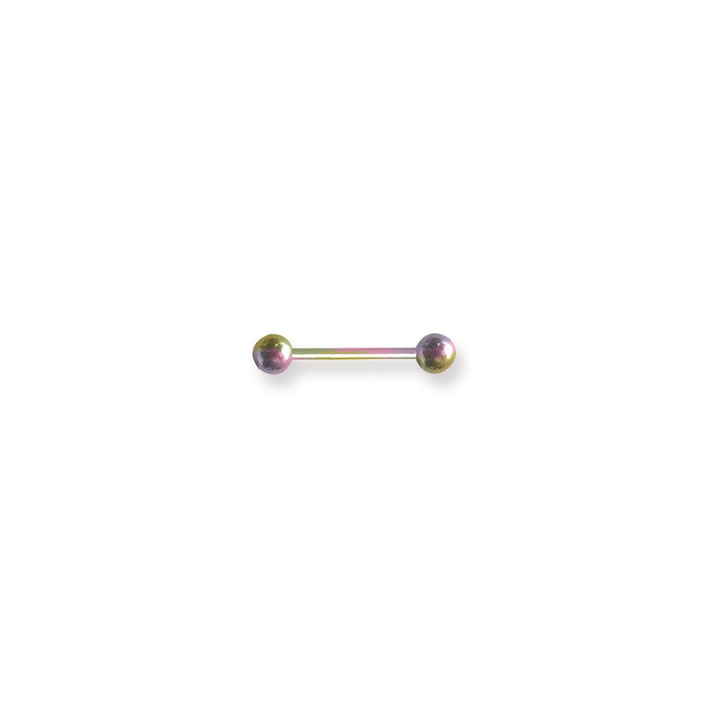 Solid Titanium BB 14G (1.6mm) 5/8 (15mm) Long w 5mm Titanium Balls Rain