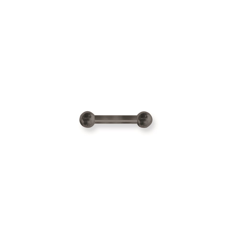 Solid Titanium BB 8G (3.2mm) 5/8 (15mm) Long w 6mm Titanium Balls Black