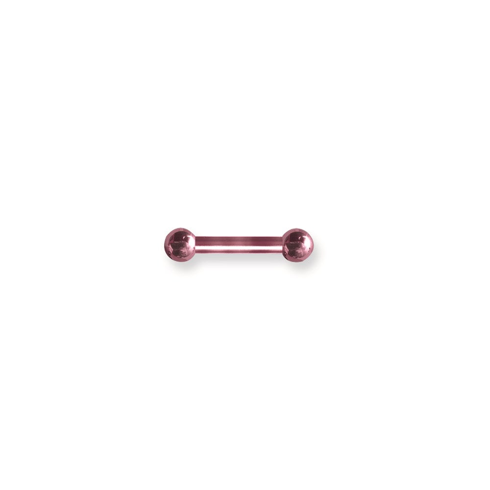 Solid Titanium BB 8G (3.2mm) 5/8 (15mm) Long w 6mm Titanium Balls Pink