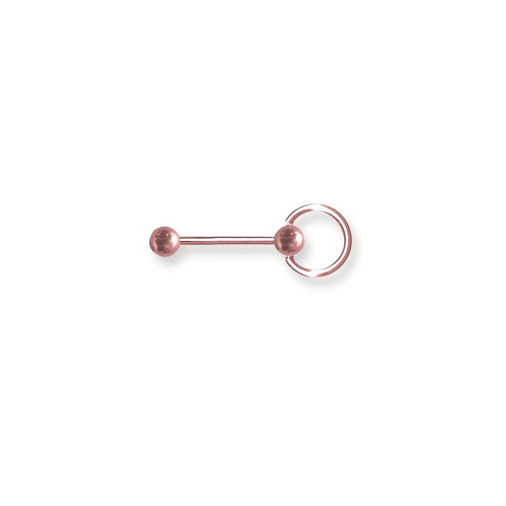 Solid Titanium BB w Ensl End 14G (1.6mm) 5/8 (15mm) Long w 5mm Balls