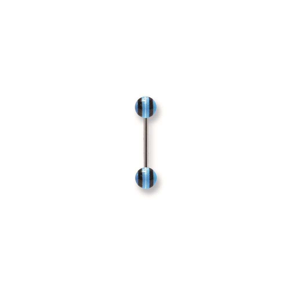 Stainless Stl Straight BB w Acrylic Neon Layered Balls 14G (1.6mm) 5/8