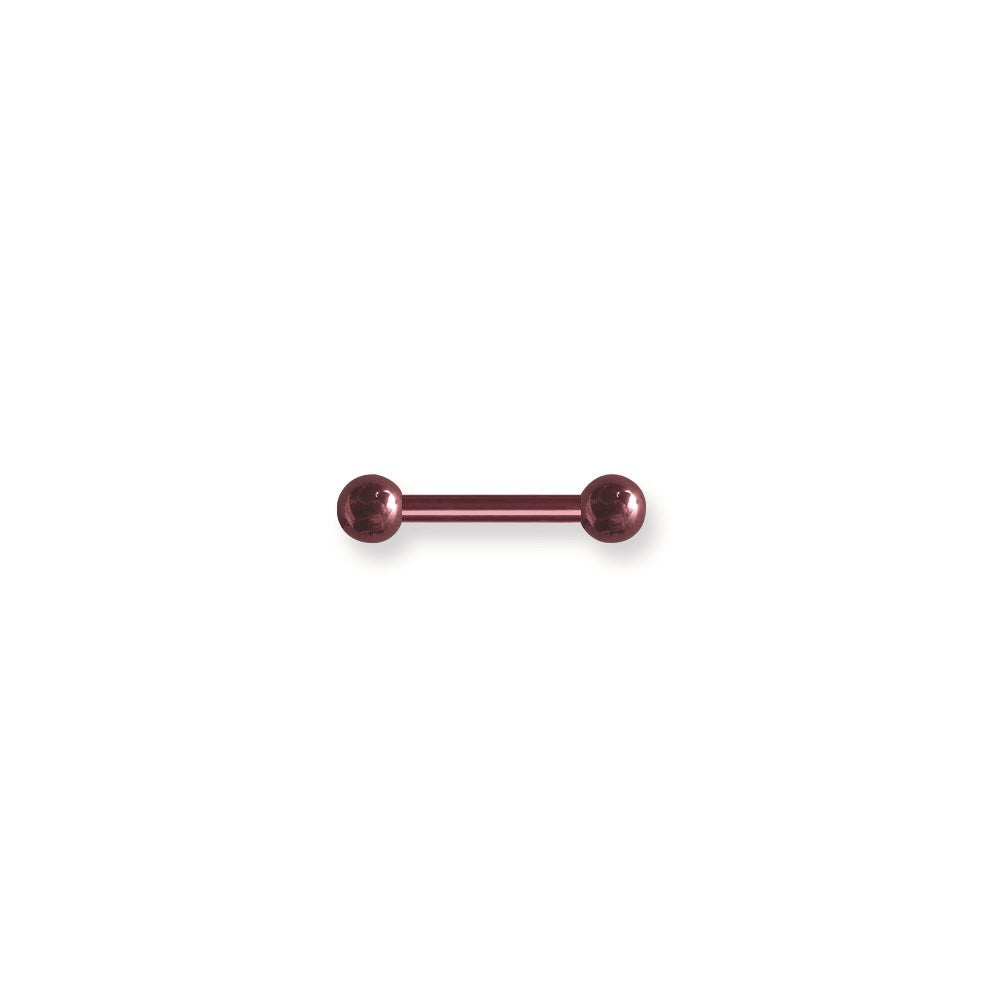 Plated SGSS BB 10G (2.6mm) 5/8 (15mm) Long w 6mm balls Dark Pink Titani