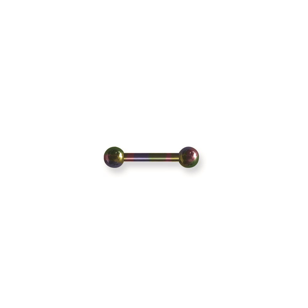 Plated SGSS BB 10G (2.6mm) 5/8 (15mm) Long w 6mm balls Rainbow (ZR-DS09