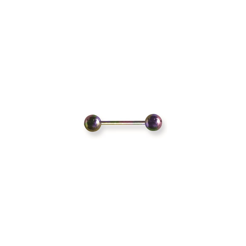 Plated SGSS BB 12G (2mm) 5/8 (15mm) Long w 6mm balls Rainbow (ZR-DS09)