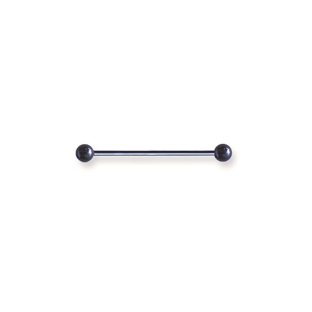 Plated SGSS BB 14G (1.629mm) 1.25 inch (33mm) Long w 2 5mm balls Cobalt Blu