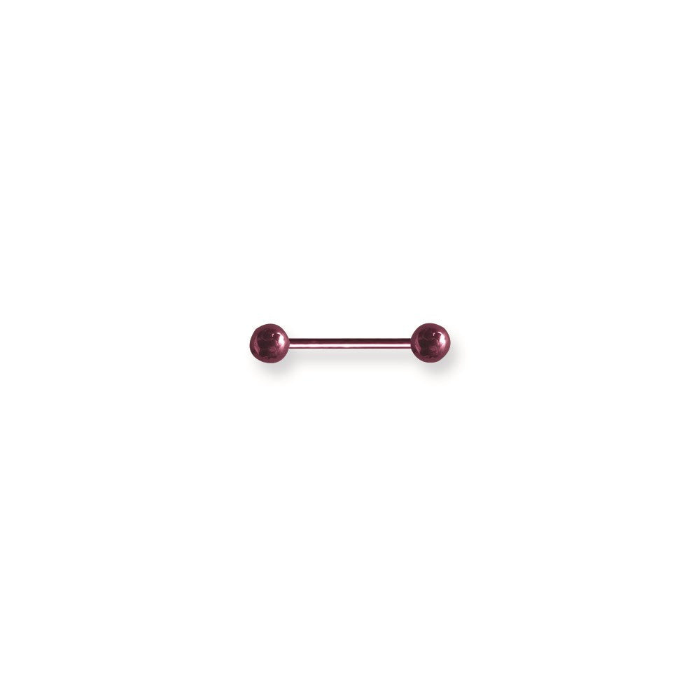 Plated SGSS BB 14G (1.6mm) 5/8 (15mm) Long w 5mm Balls Dark Pink Titani