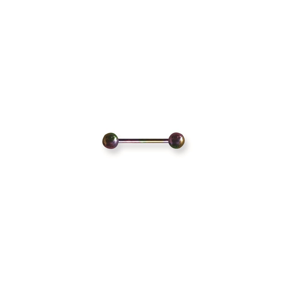 Plated SGSS BB 14G (1.6mm) 5/8 (15mm) Long w 5mm Balls Rainbow (ZR-DS09