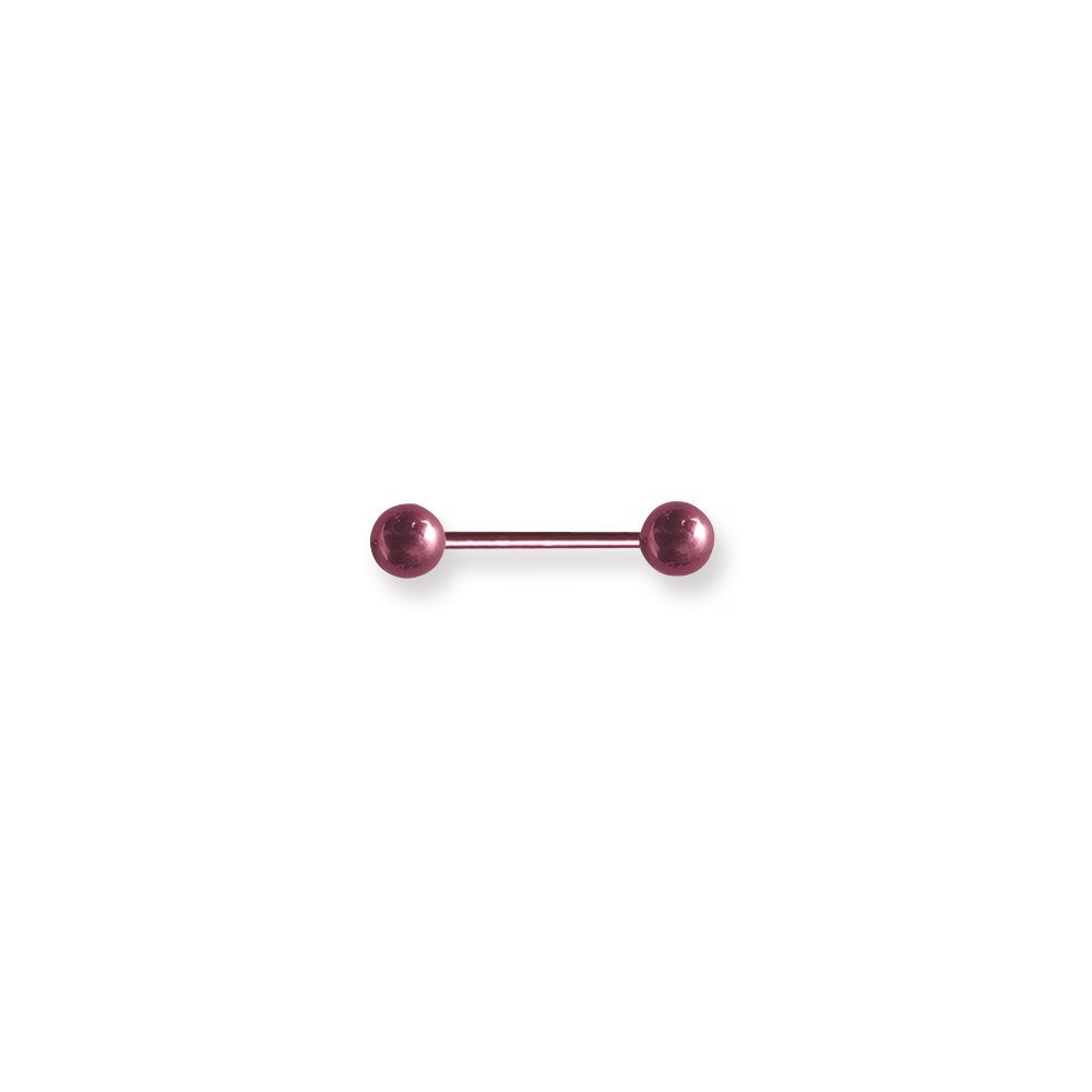 Plated SGSS BB 14G (1.6mm) 5/8 (15mm) Long w 6mm balls Dark Pink Titani