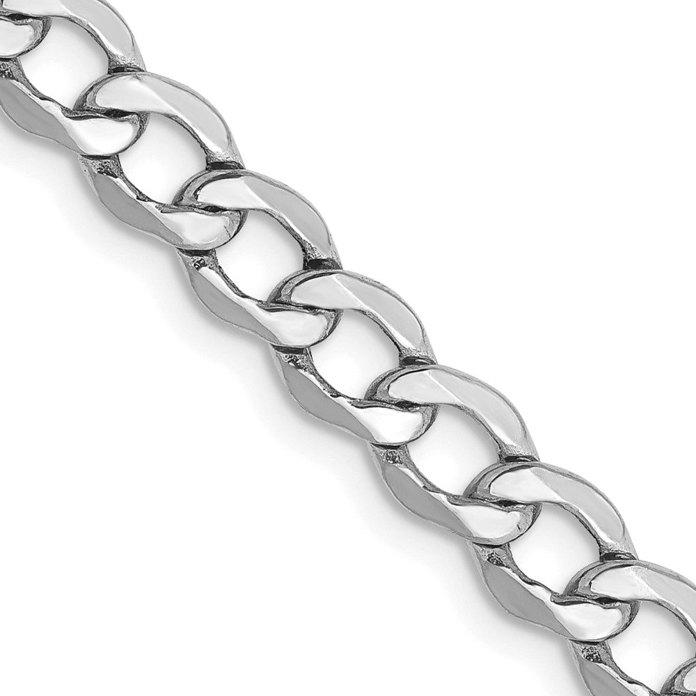 14K White Gold 18 inch 5.25mm Semi-Solid Curb with Lobster Clasp Chain