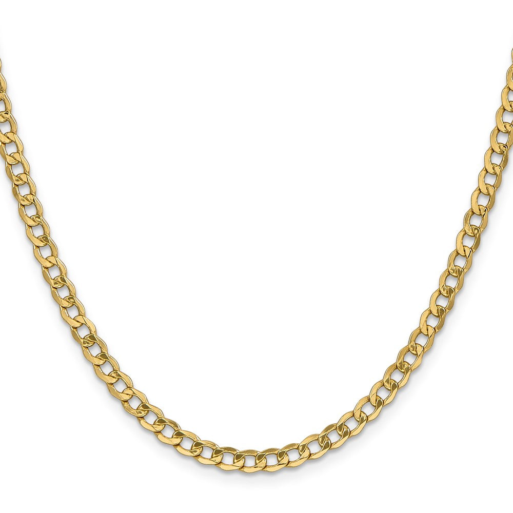 14K 24 inch 4.3mm Semi-Solid Curb with Lobster Clasp Chain