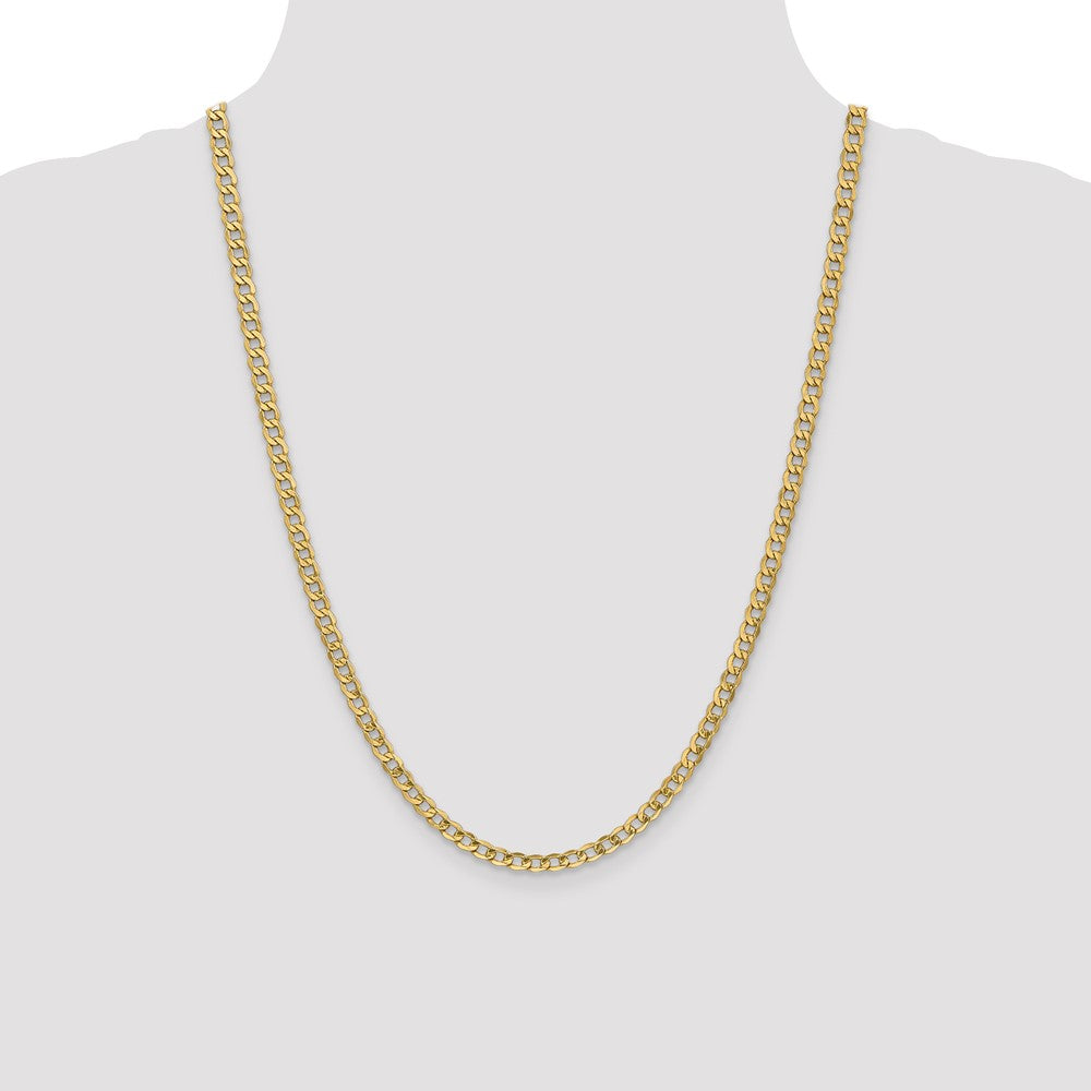 14K 24 inch 4.3mm Semi-Solid Curb with Lobster Clasp Chain