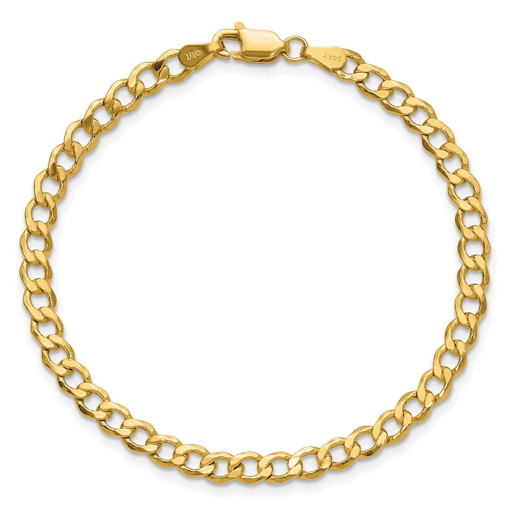 14K 8 inch 4.3mm Semi-Solid Curb with Lobster Clasp Bracelet