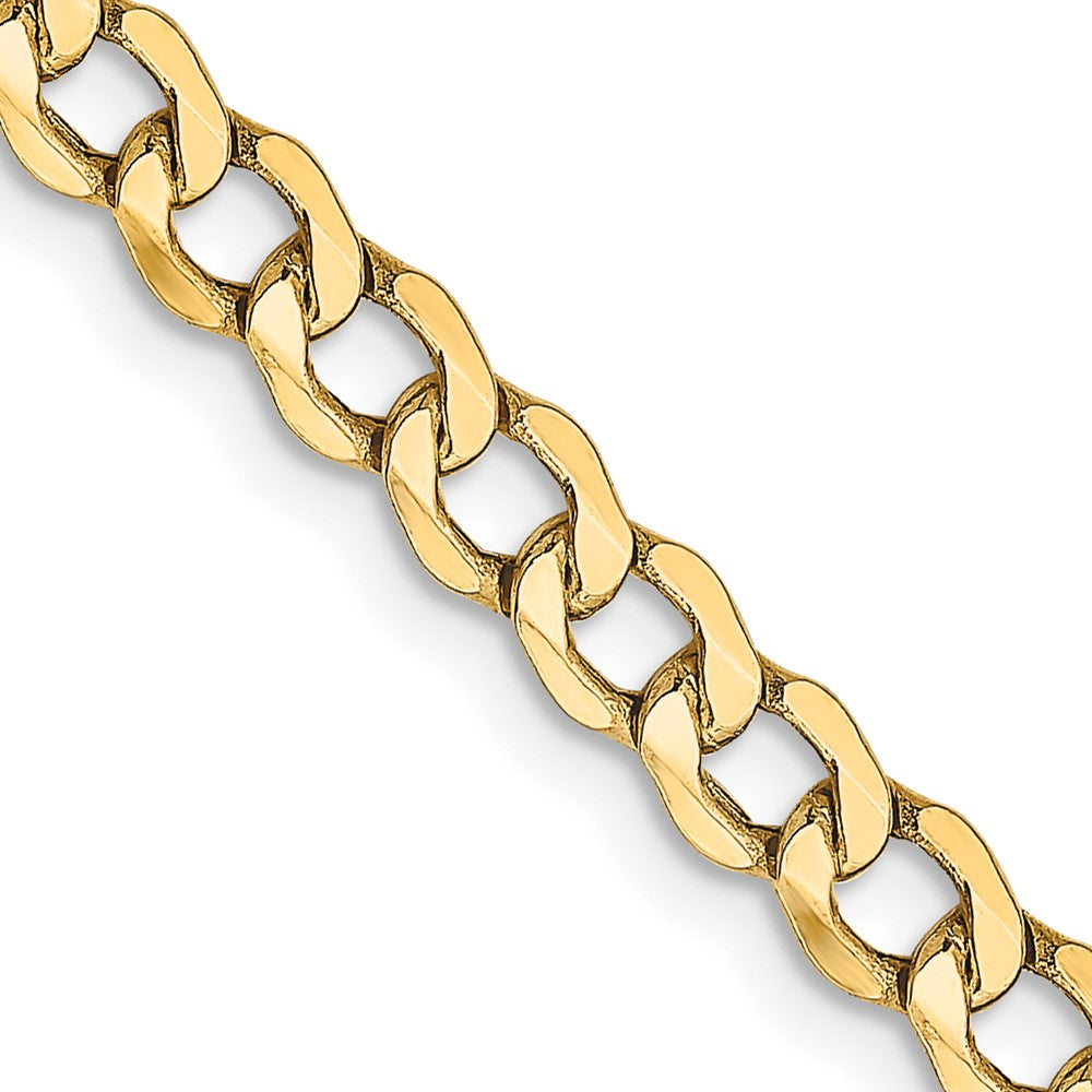 14K 24 inch 4.3mm Semi-Solid Curb with Lobster Clasp Chain