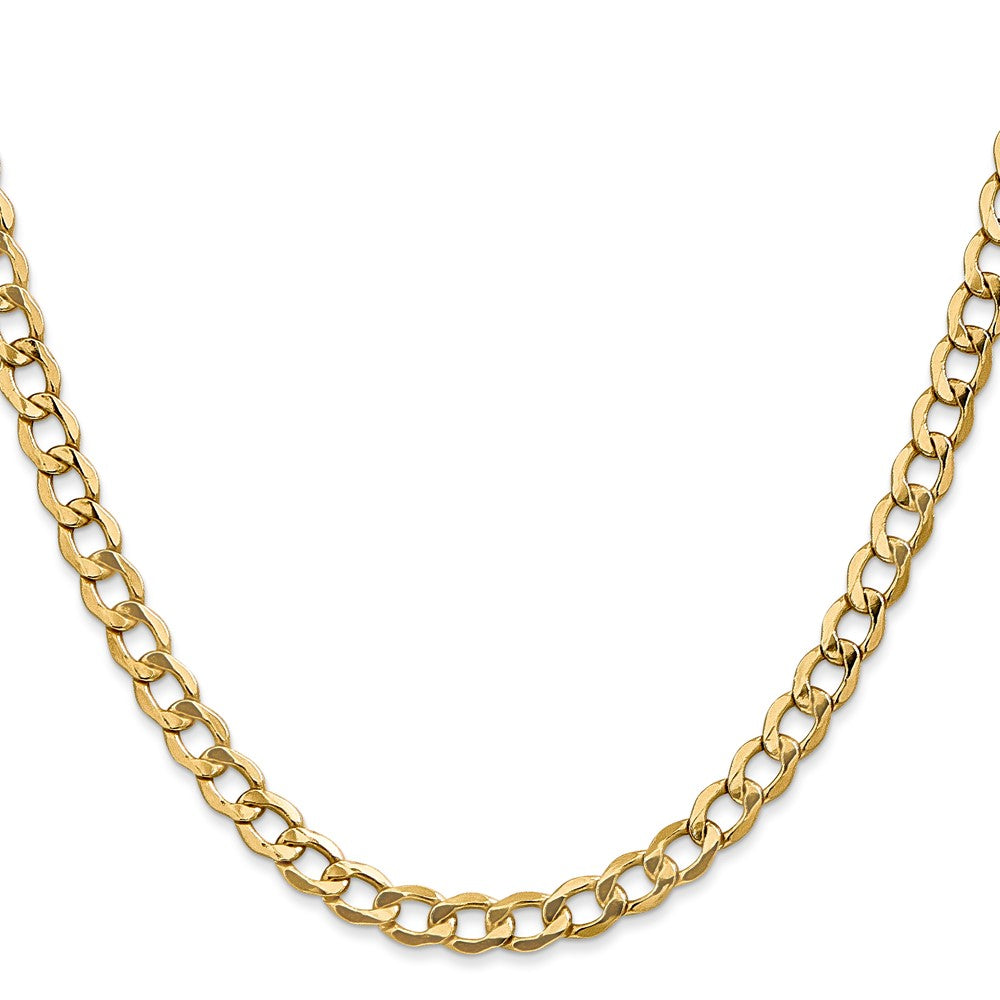 14K 20 inch 5.25mm Semi-Solid Curb with Lobster Clasp Chain