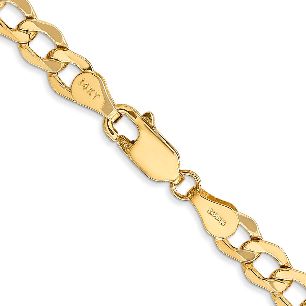 14K 20 inch 5.25mm Semi-Solid Curb with Lobster Clasp Chain