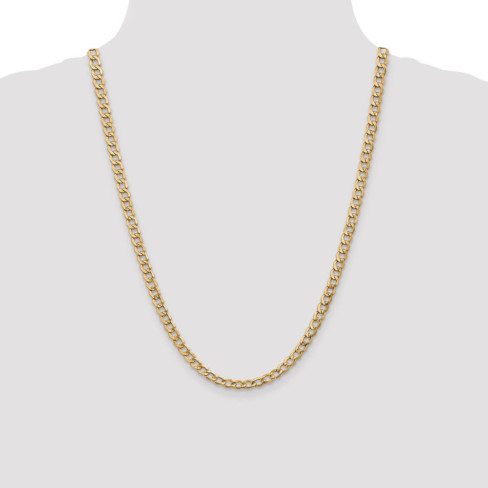 14K 24 inch 5.25mm Semi-Solid Curb with Lobster Clasp Chain