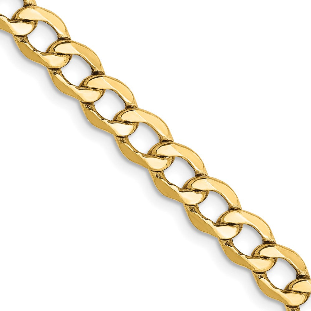 14K 24 inch 5.25mm Semi-Solid Curb with Lobster Clasp Chain