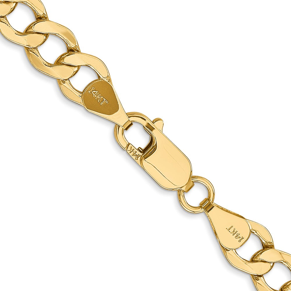 14K 24 inch 6.5mm Semi-Solid Curb with Lobster Clasp Chain