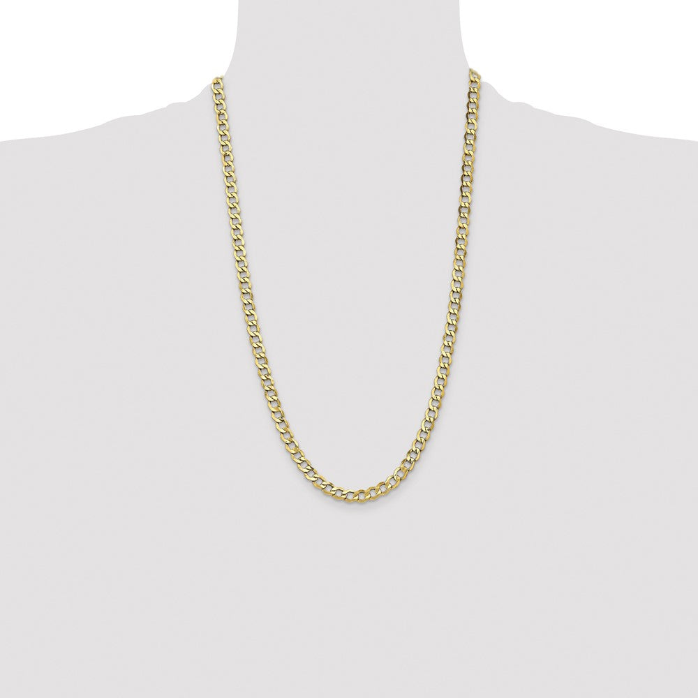 14K 26 inch 6.5mm Semi-Solid Curb with Lobster Clasp Chain