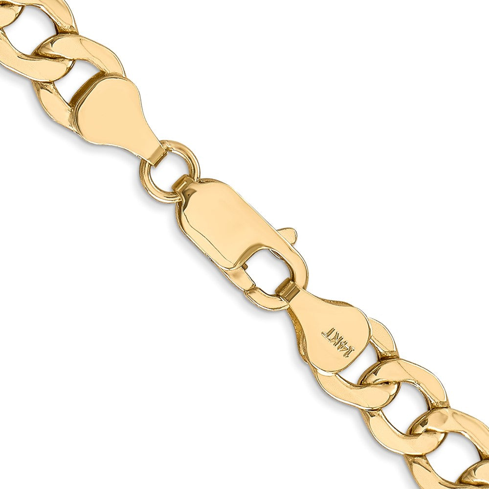 14K 20 inch 7mm Semi-Solid Curb with Lobster Clasp Chain