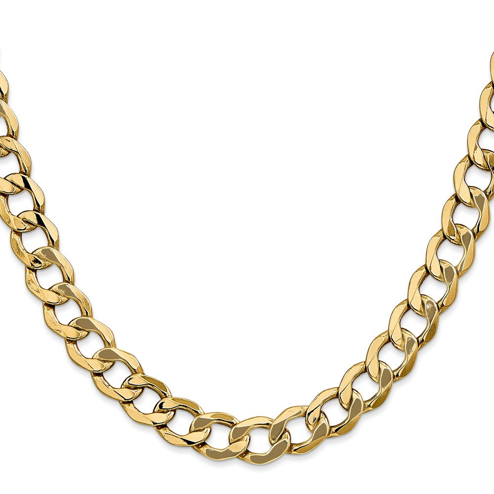 14K 26 inch 9mm Semi-Solid Curb with Lobster Clasp Chain