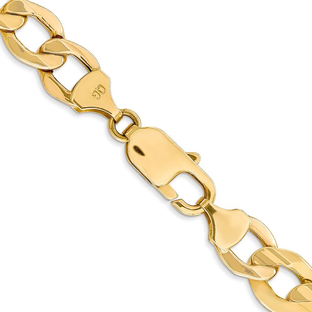 14K 20 inch 9mm Semi-Solid Curb with Lobster Clasp Chain