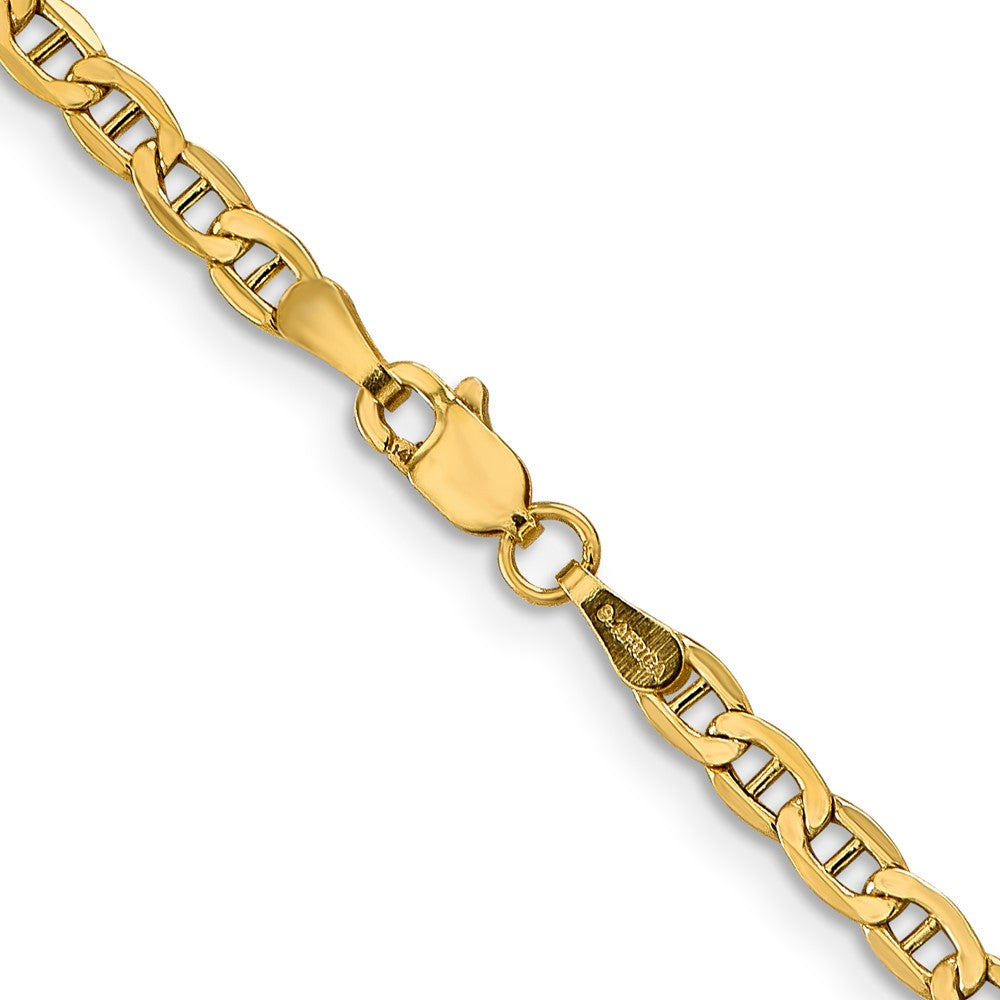 14K 18 inch 3.2mm Semi-Solid Anchor with Lobster Clasp Chain