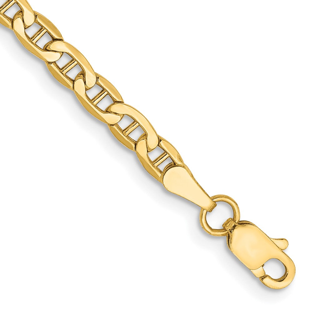 14K 7 inch 3.2mm Semi-Solid Anchor with Lobster Clasp Bracelet