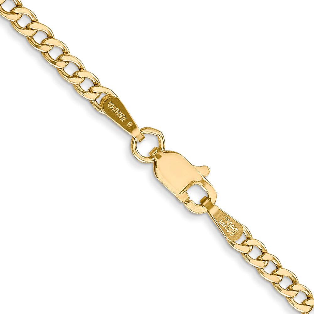 14K 24 inch 2.5mm Semi-Solid Curb with Lobster Clasp Chain