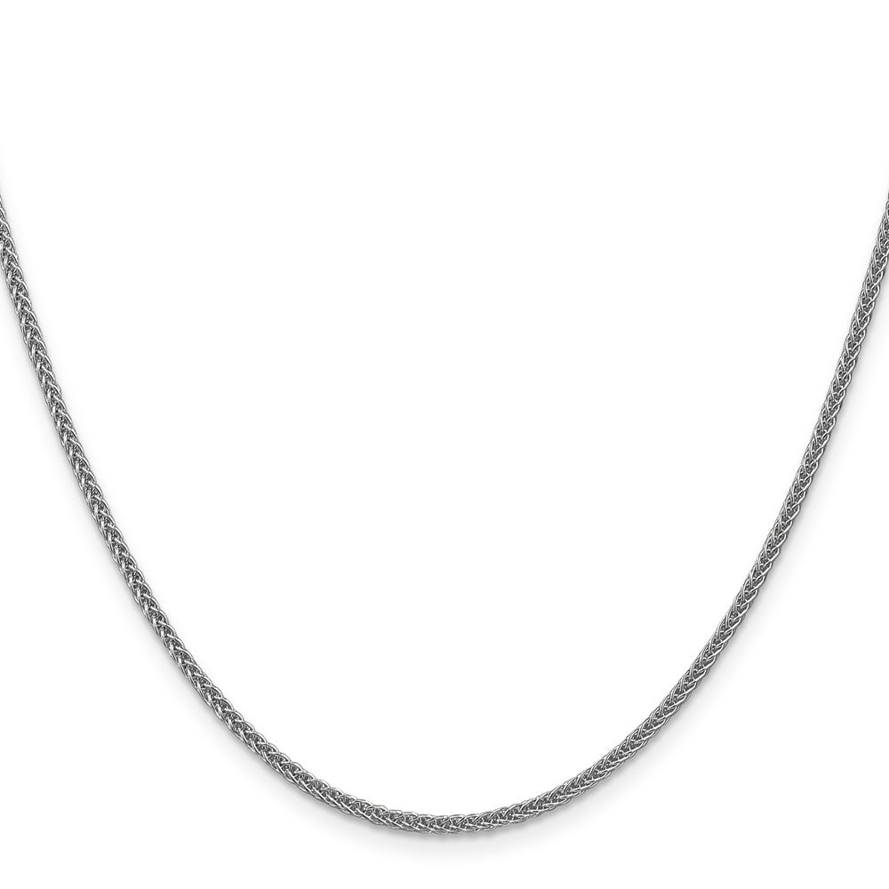 14K White Gold 16 inch 2mm Semi-Solid 3-Wire Wheat with Lobster Clasp Chain