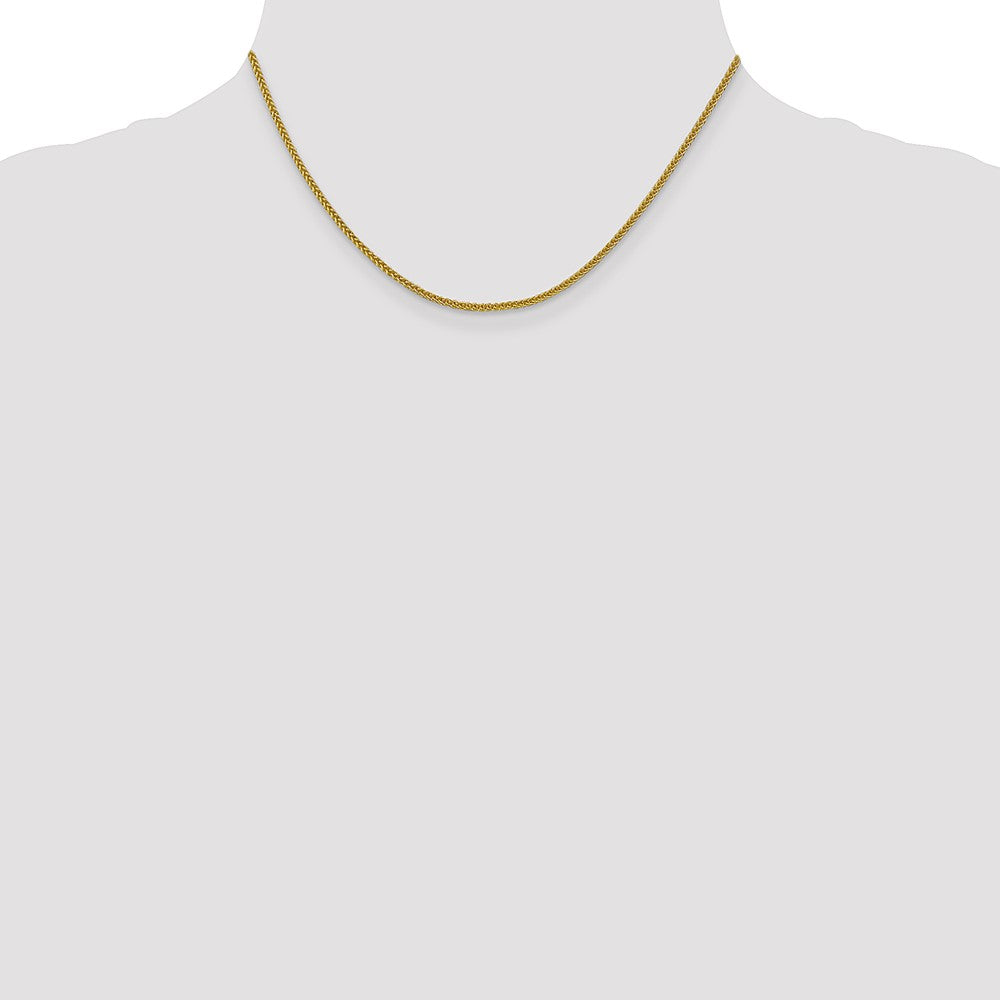 14K 16 inch 2mm Semi-Solid 3-Wire Wheat with Lobster Clasp Chain