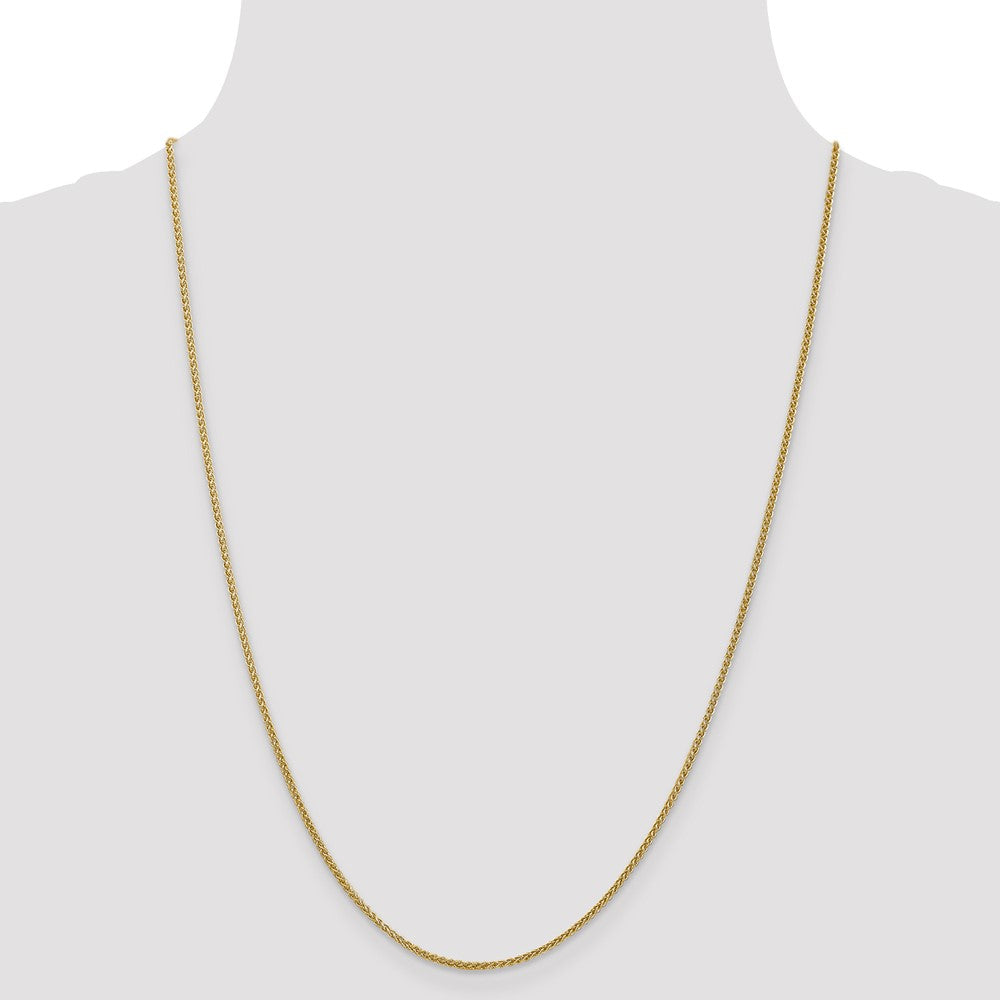 14K 24 inch 1.55mm Semi-Solid Wheat with Lobster Clasp Chain