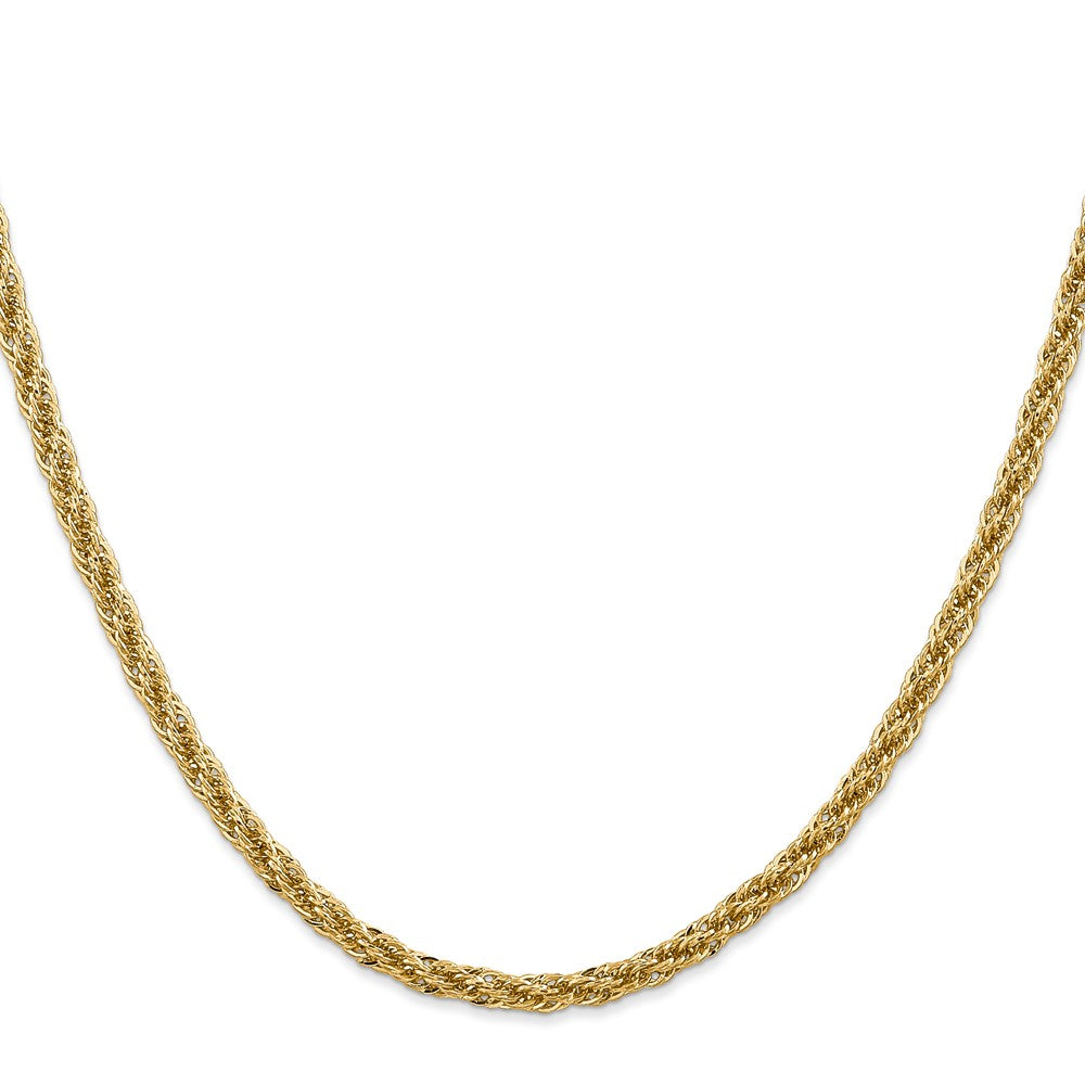 14K 16 inch 3.3mm Diamond-cut Semi Solid with Lobster Clasp Chain