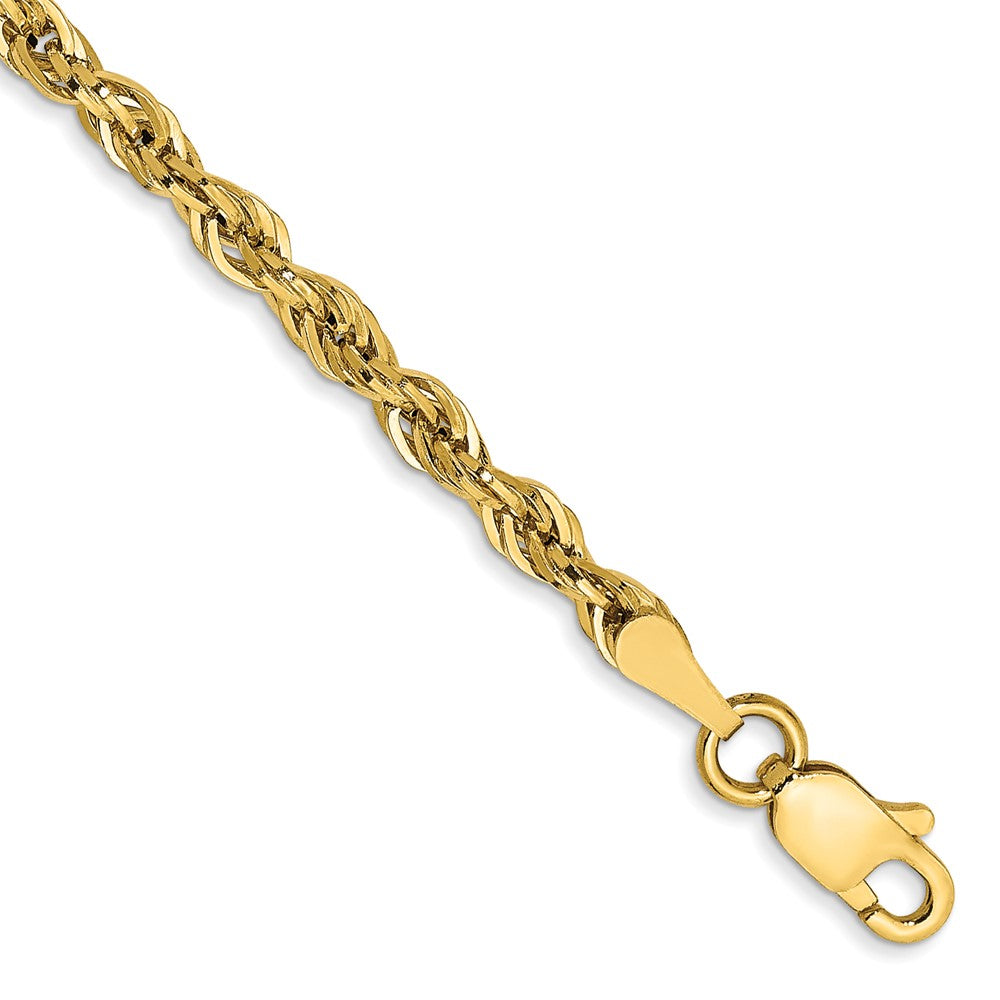 14K 7 inch 2.8mm Semi Solid Rope with Lobster Clasp Chain