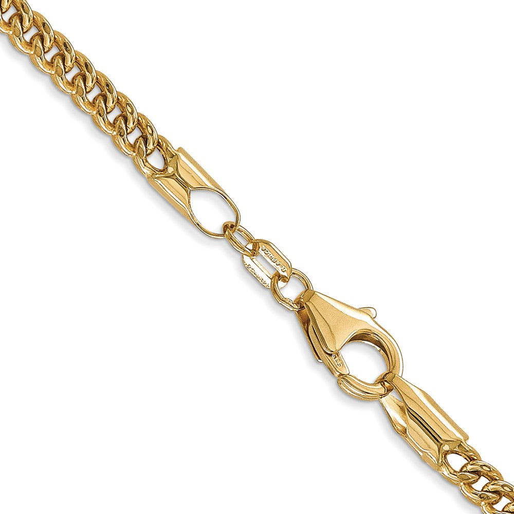 14K 22 inch 3mm Semi-Solid Franco with Fancy Lobster Clasp Chain