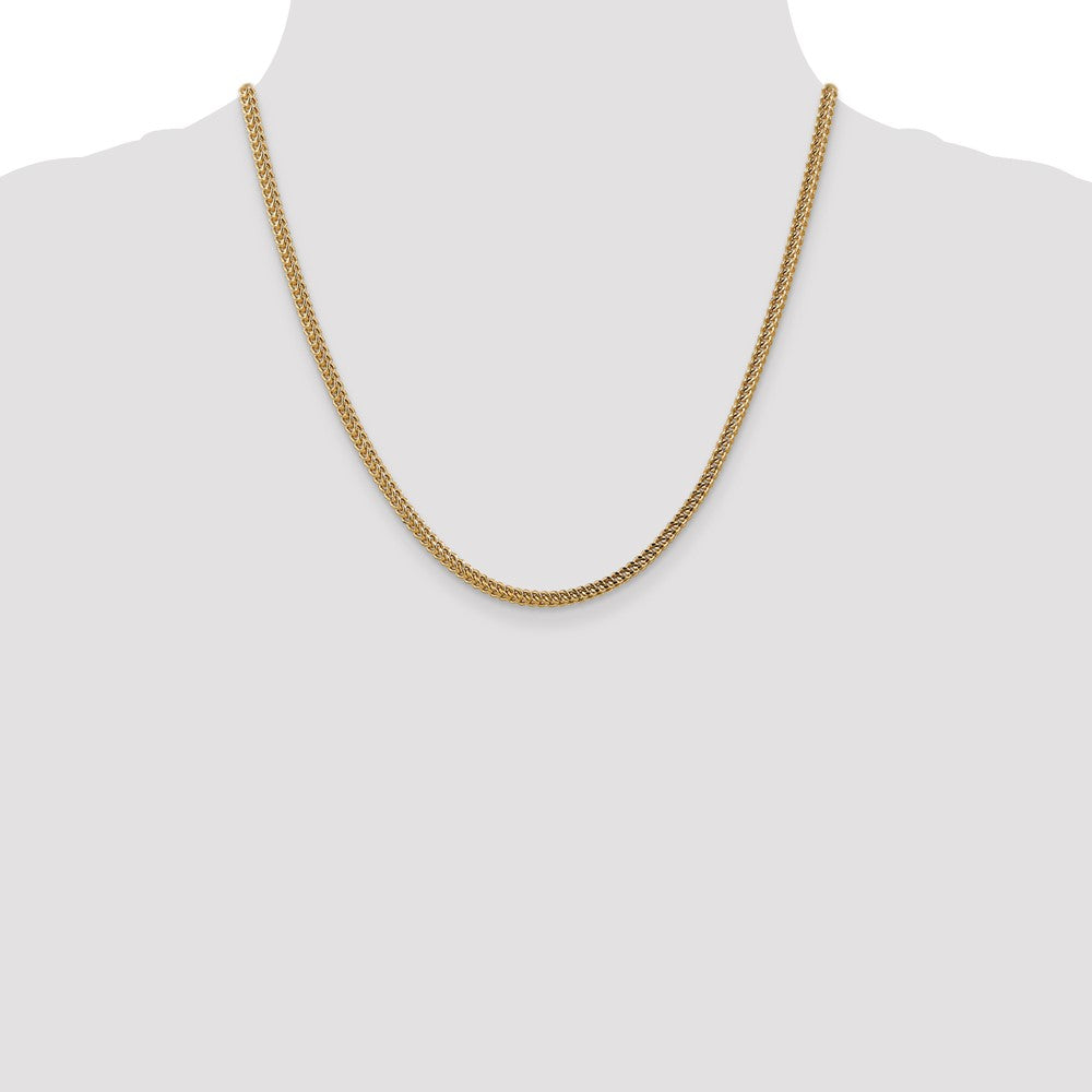 14K 20 inch 3mm Semi-Solid Franco with Fancy Lobster Clasp Chain