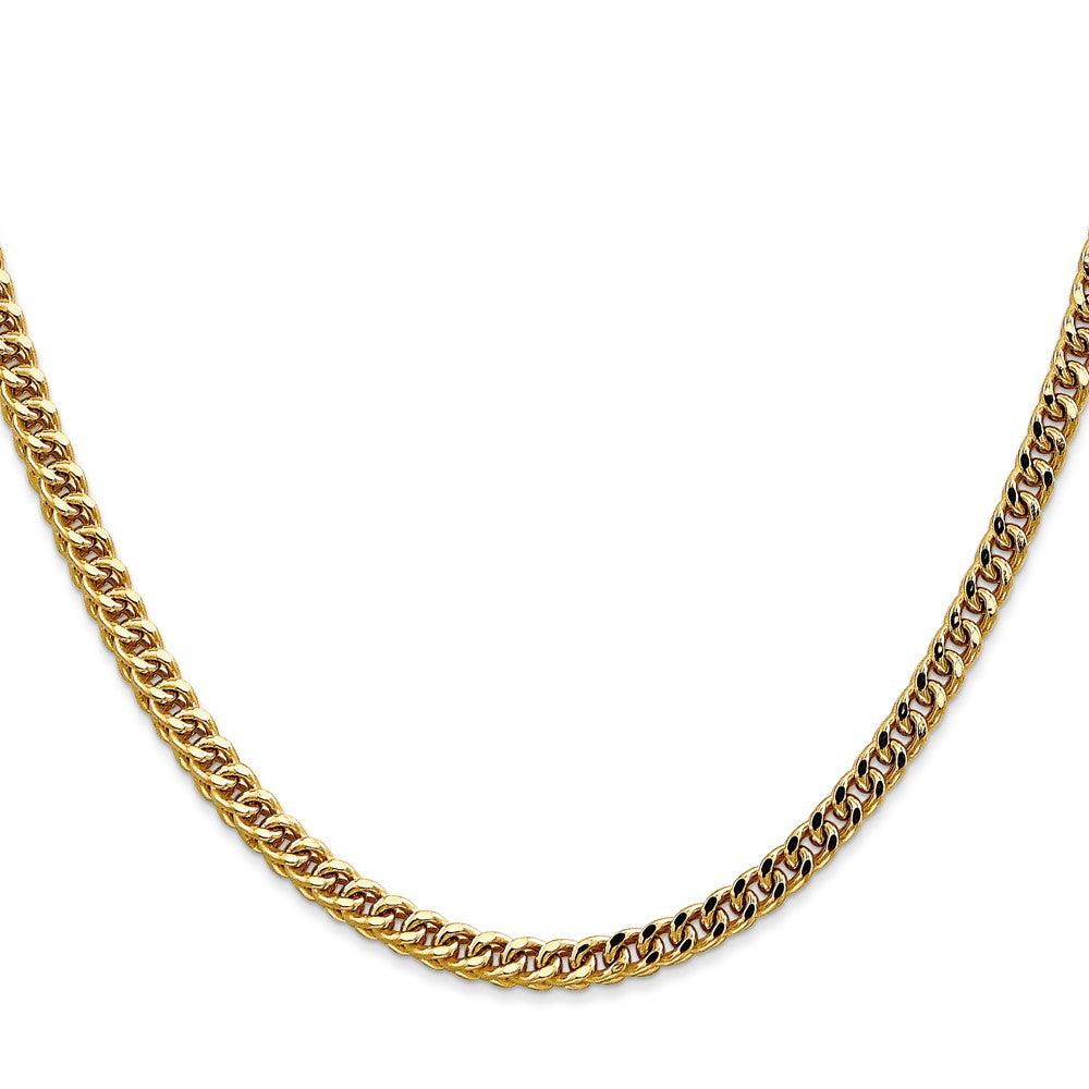 14K 22 inch 3.7mm Semi-Solid Franco with Fancy Lobster Clasp Chain